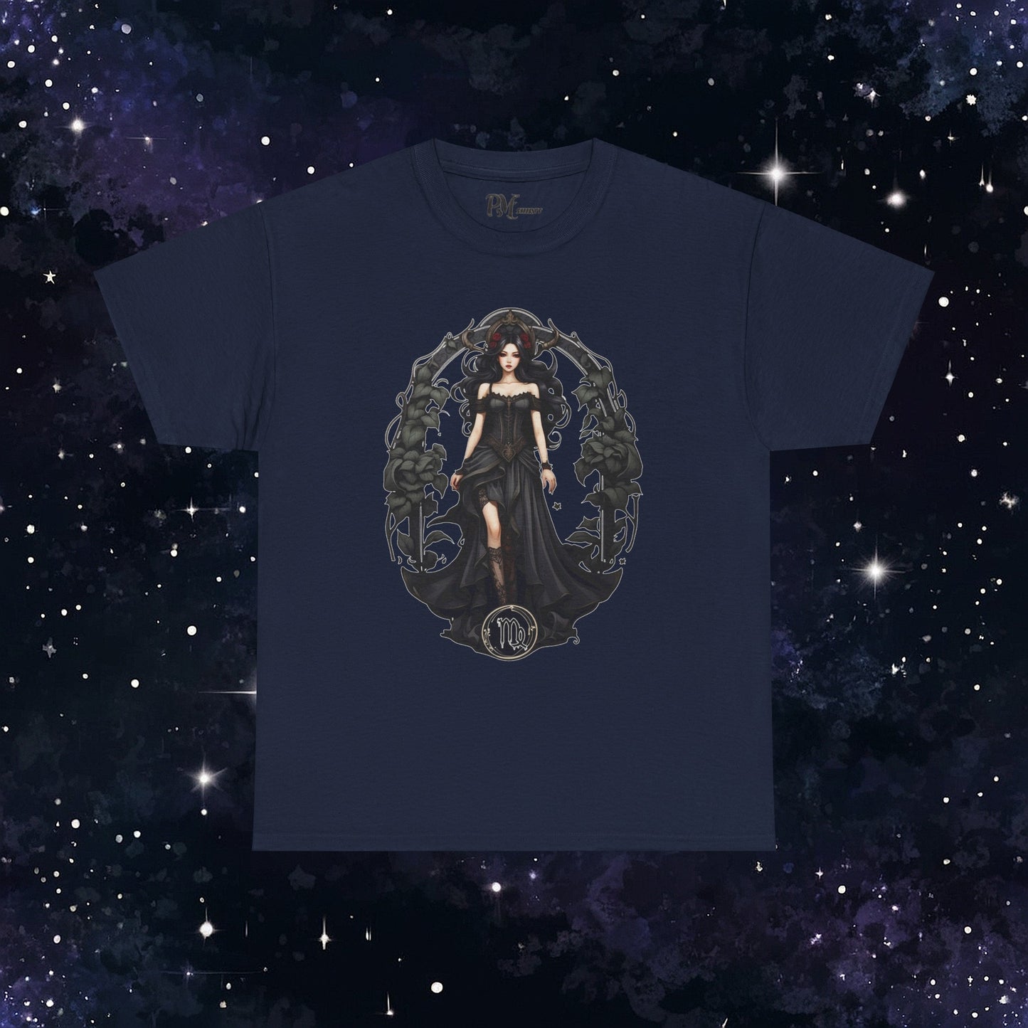 Gothic Virgo Zodiac T-Shirt: Dark Style Graphic Tee