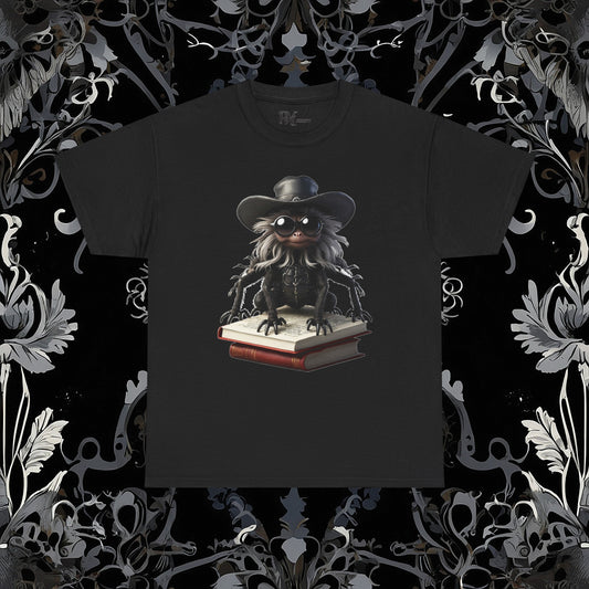 Goth Reading Spider T-Shirt | Dark Fantasy Tee