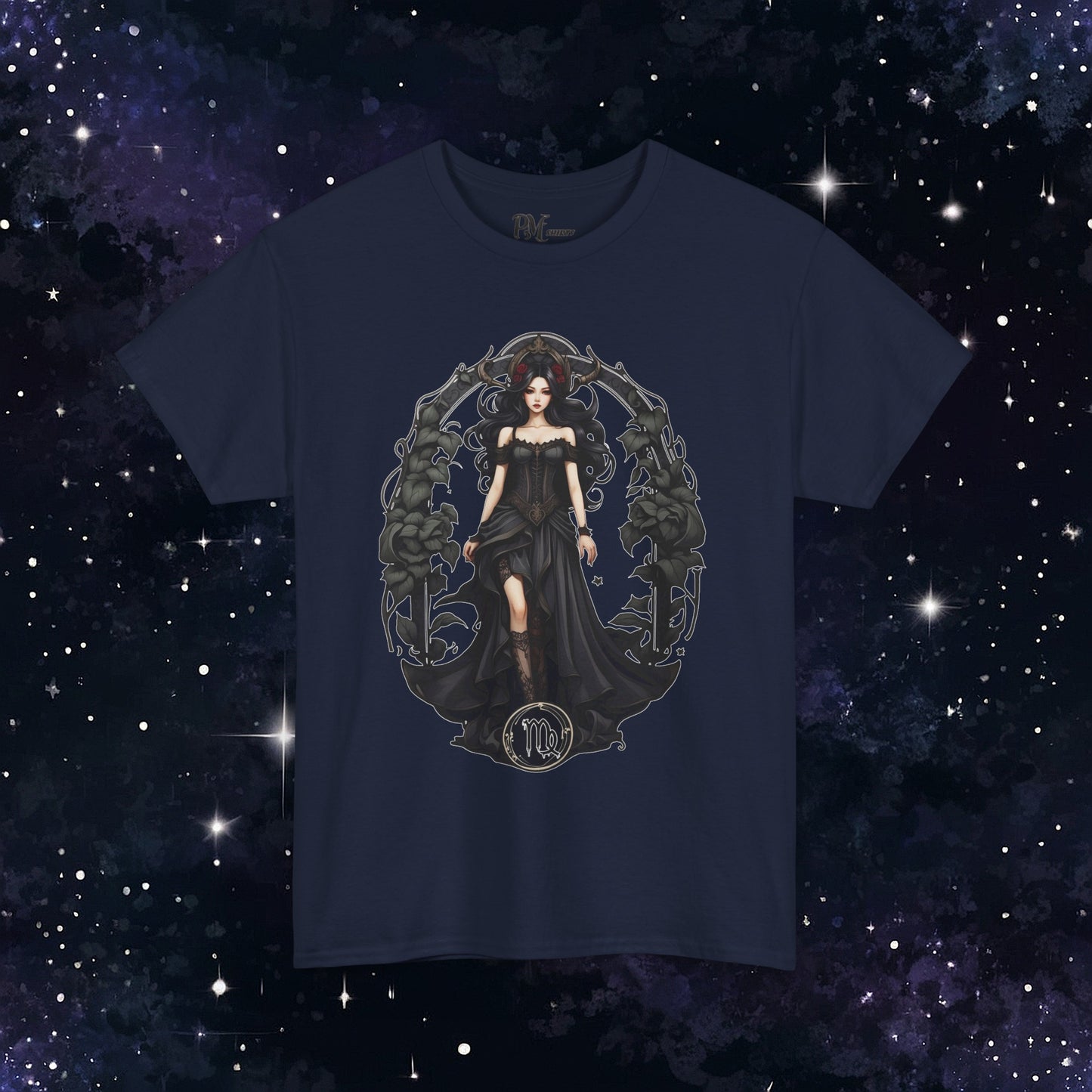 Gothic Virgo Zodiac T-Shirt: Dark Style Graphic Tee