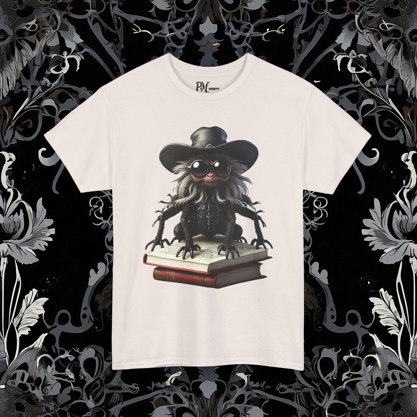 Goth Reading Spider T-Shirt | Dark Fantasy Tee