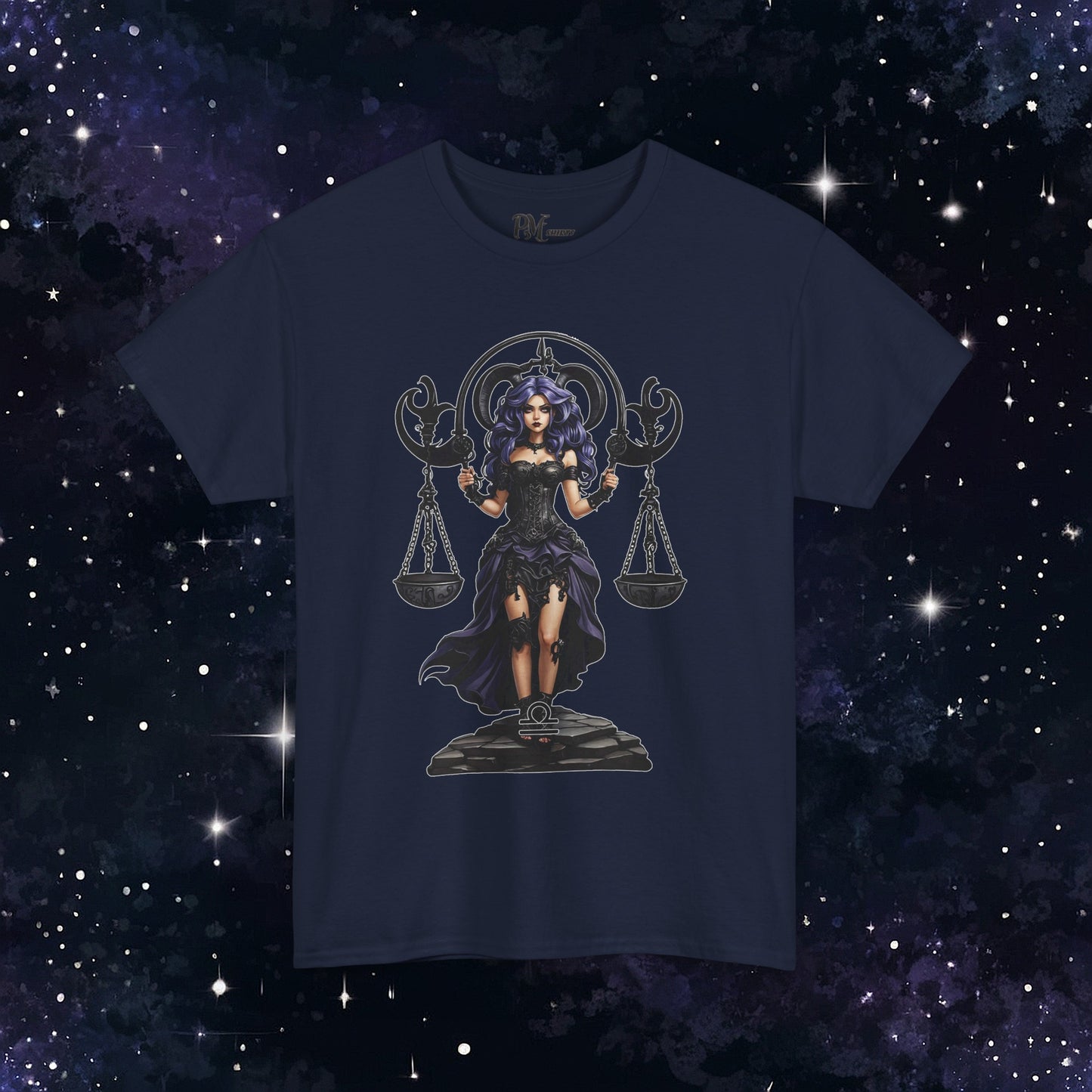 Gothic Libra Zodiac T-Shirt: Dark Style Graphic Tee