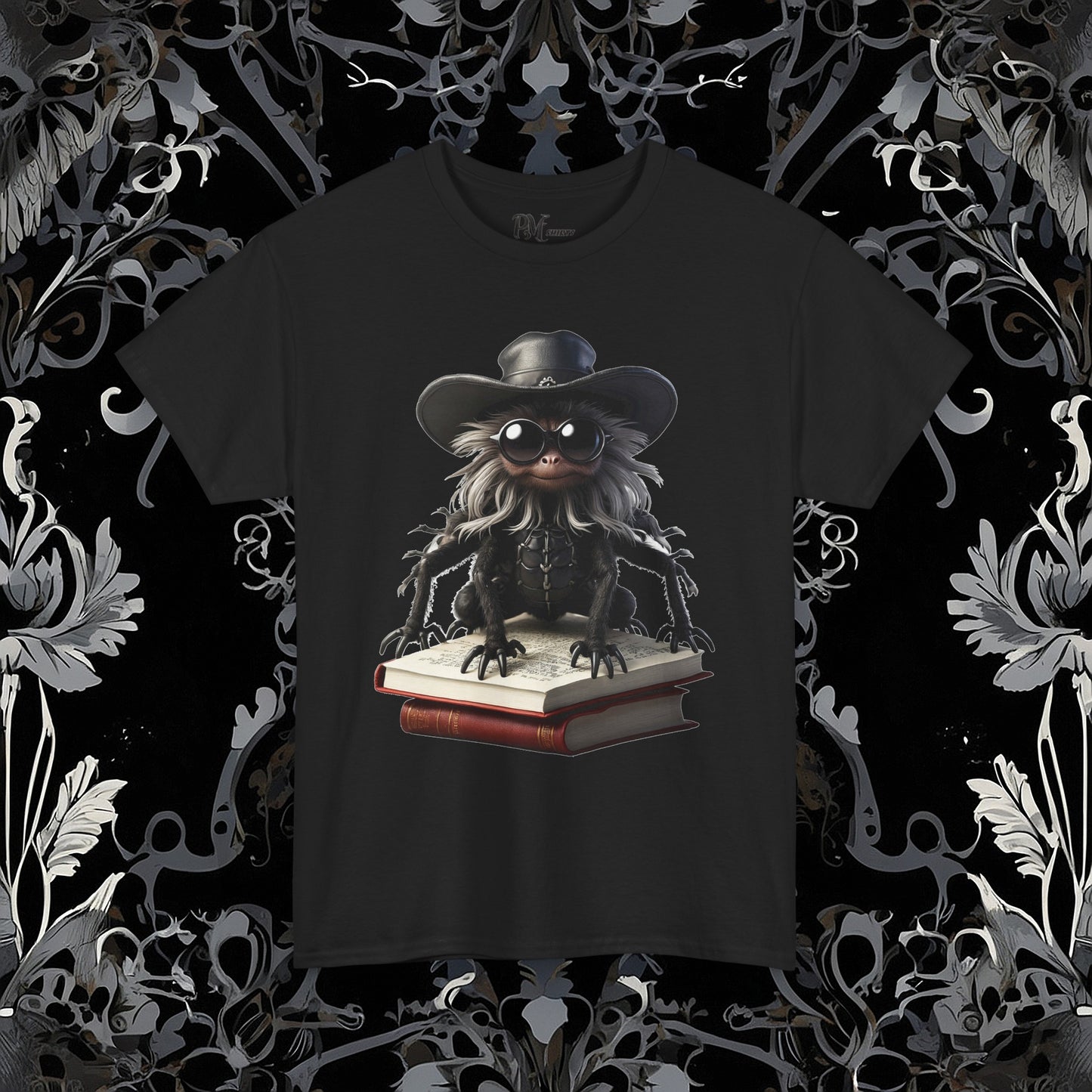 Goth Reading Spider T-Shirt | Dark Fantasy Tee