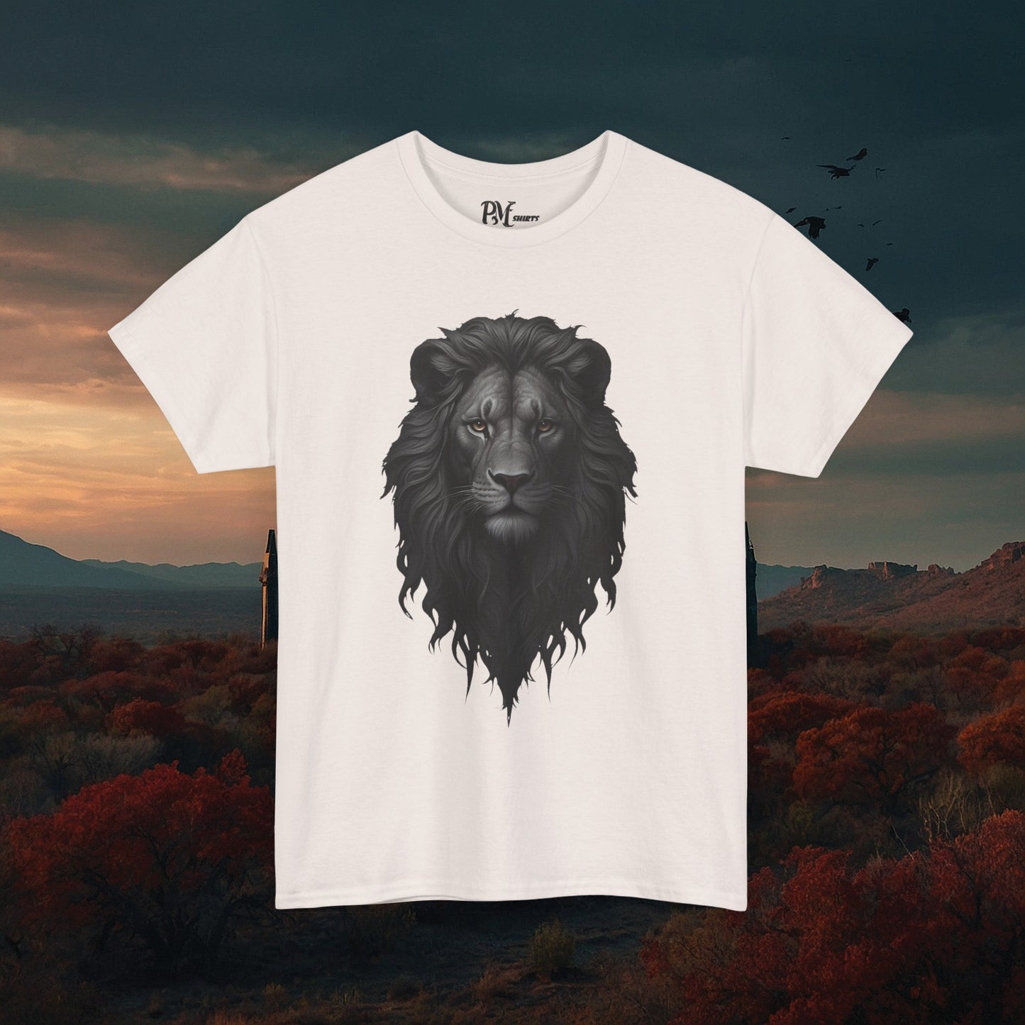 Gothic Lion Head T-Shirt: Dark Style Tee