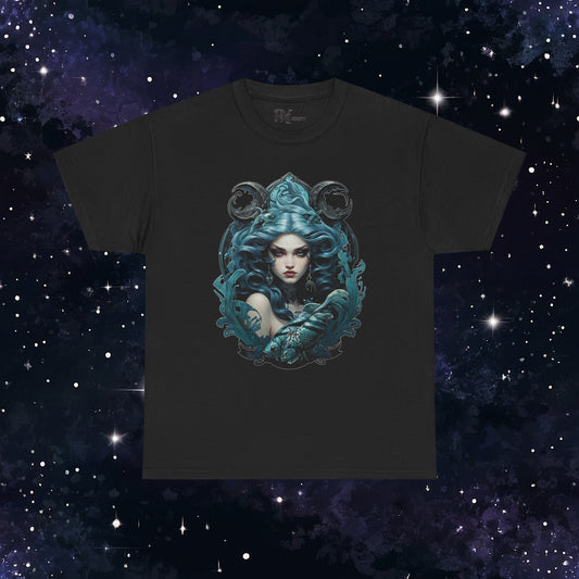 Gothic Pisces Zodiac T-Shirt: Dark Style Graphic Tee