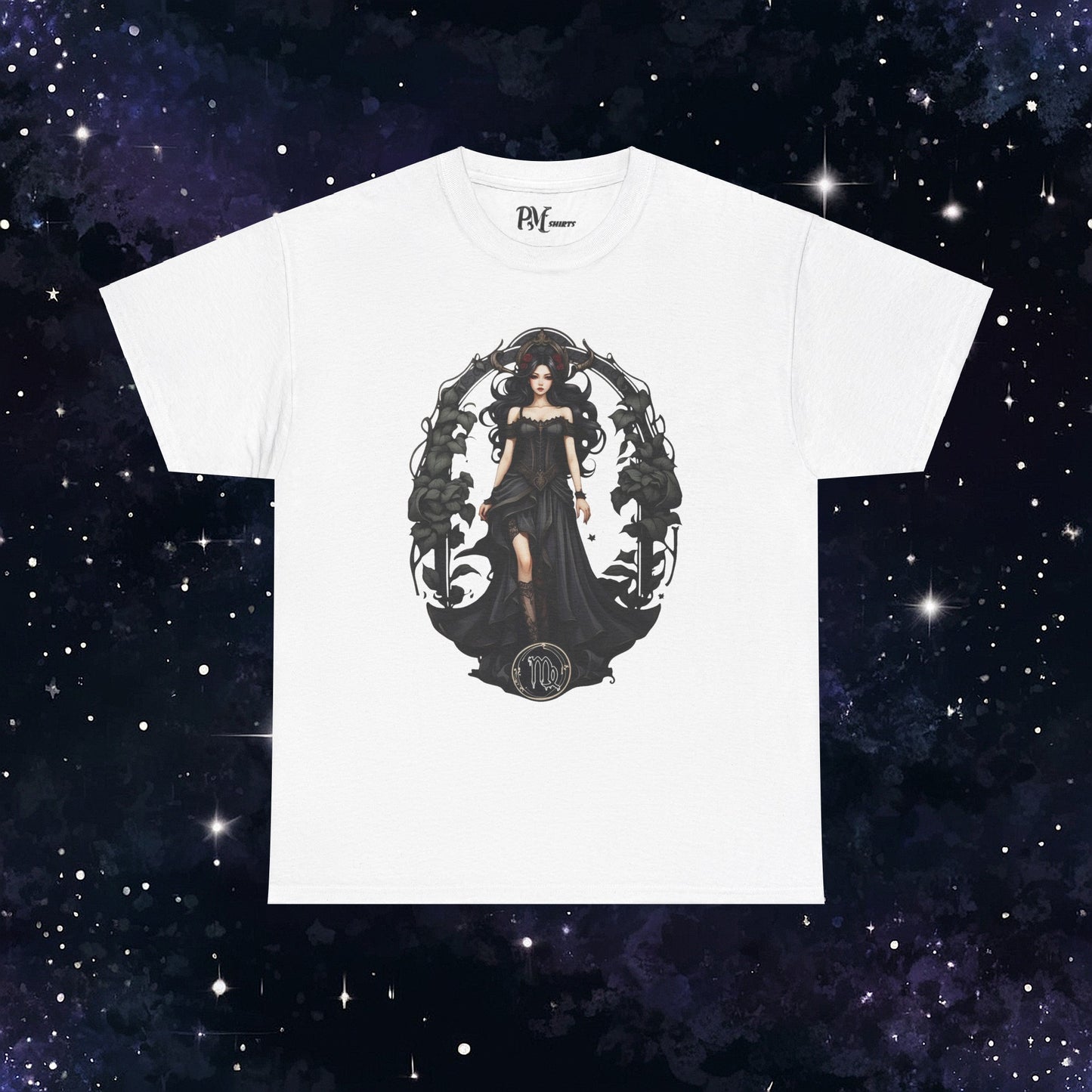 Gothic Virgo Zodiac T-Shirt: Dark Style Graphic Tee