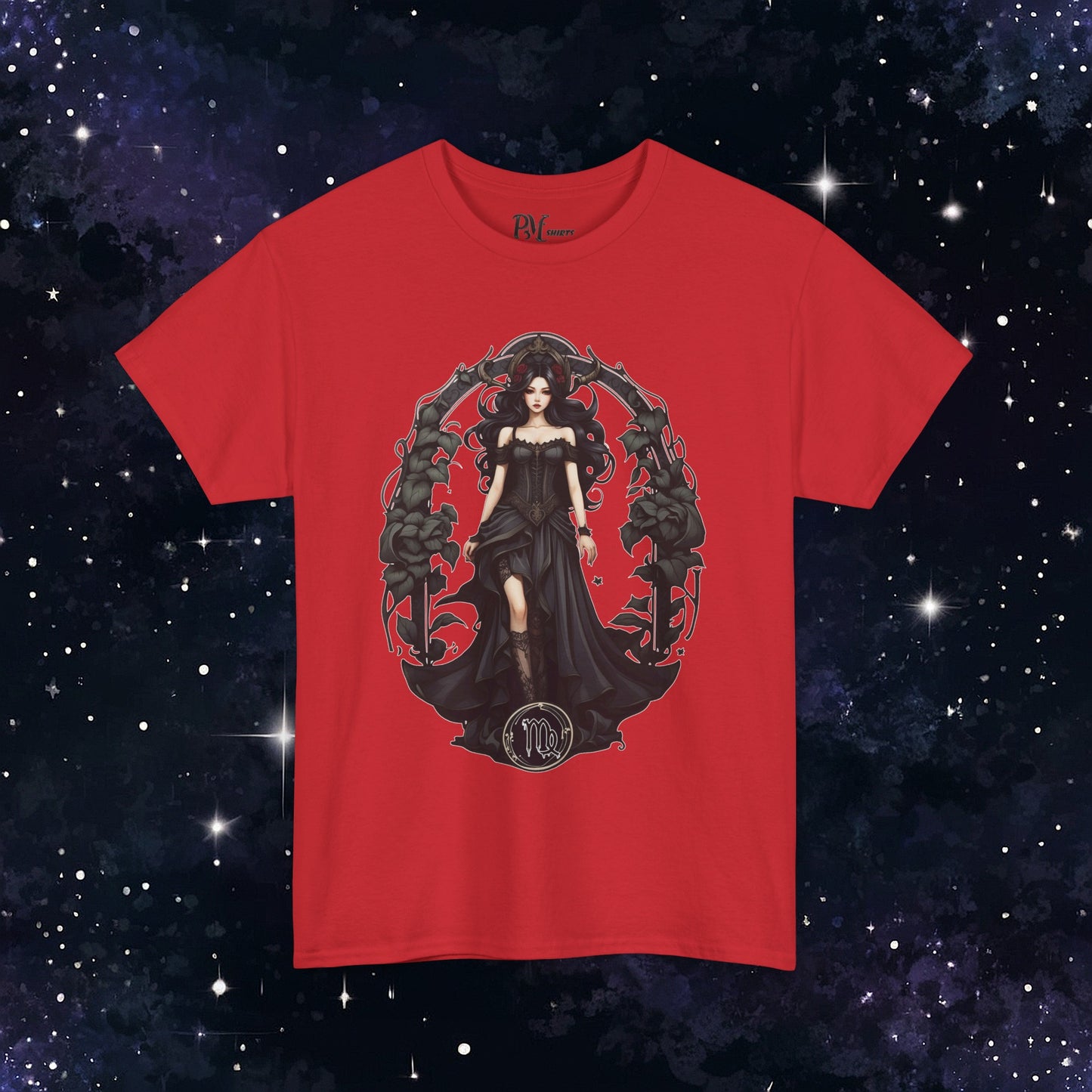 Gothic Virgo Zodiac T-Shirt: Dark Style Graphic Tee