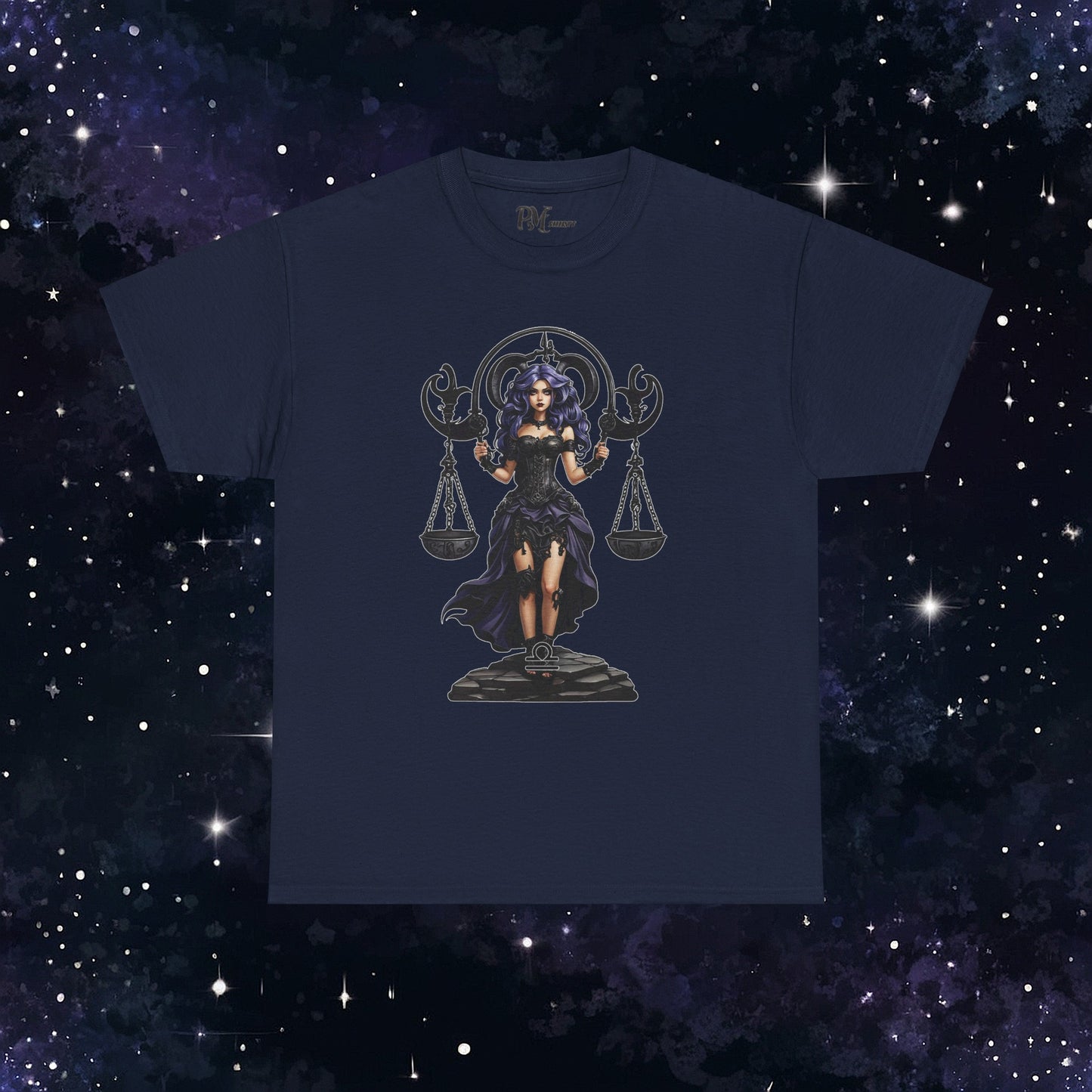 Gothic Libra Zodiac T-Shirt: Dark Style Graphic Tee