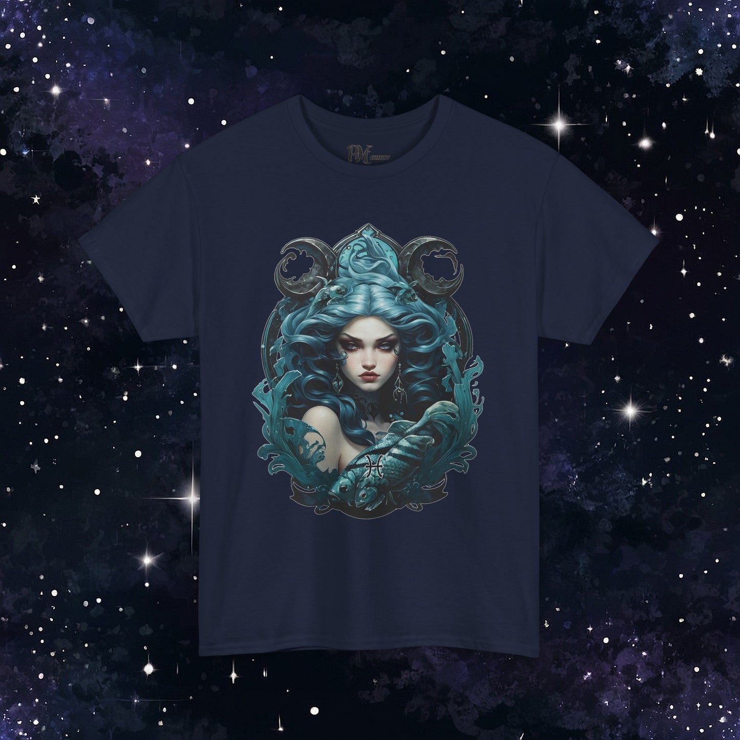 Gothic Pisces Zodiac T-Shirt: Dark Style Graphic Tee