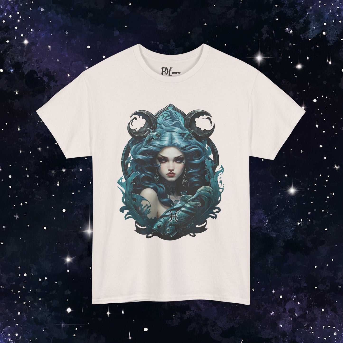 Gothic Pisces Zodiac T-Shirt: Dark Style Graphic Tee