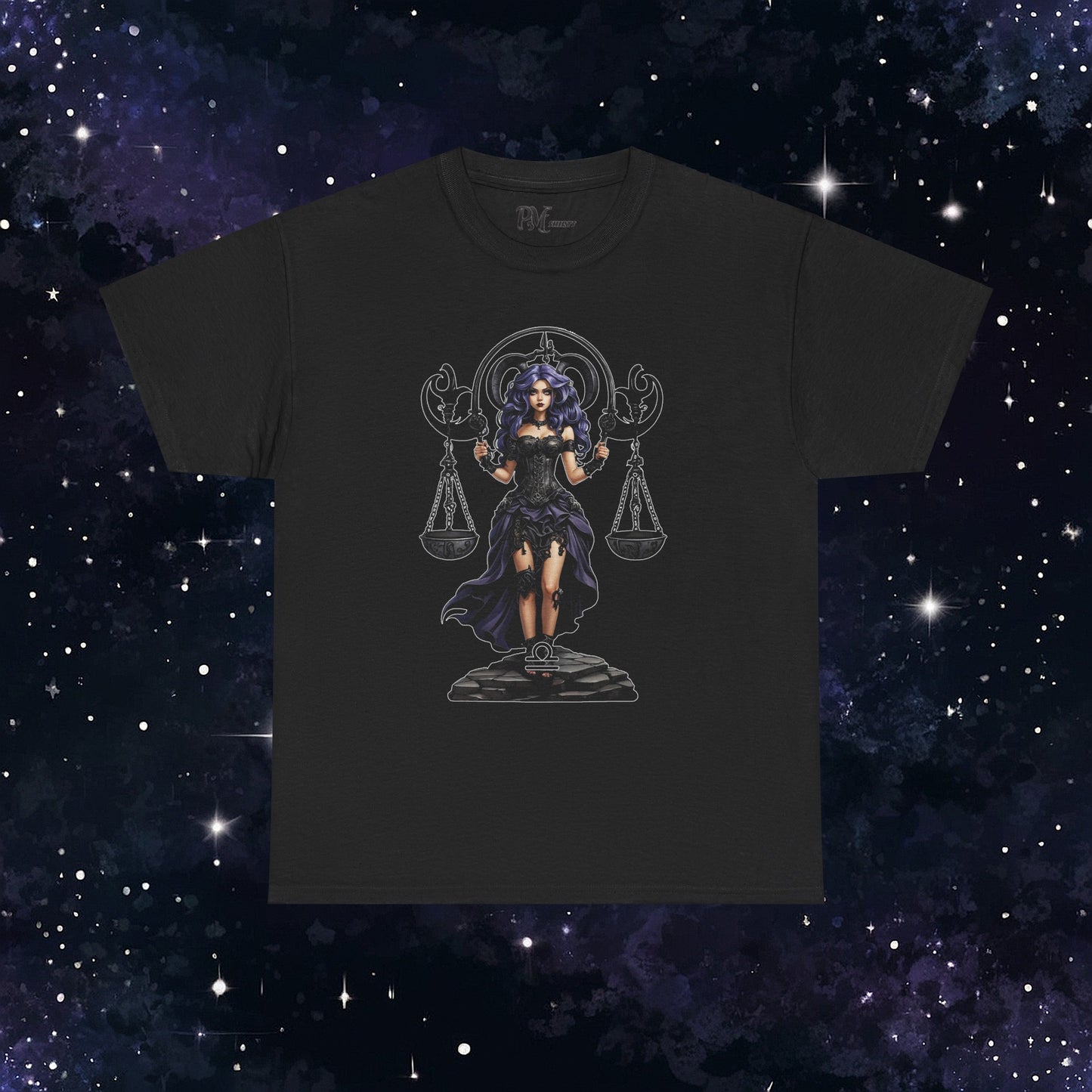 Gothic Libra Zodiac T-Shirt: Dark Style Graphic Tee