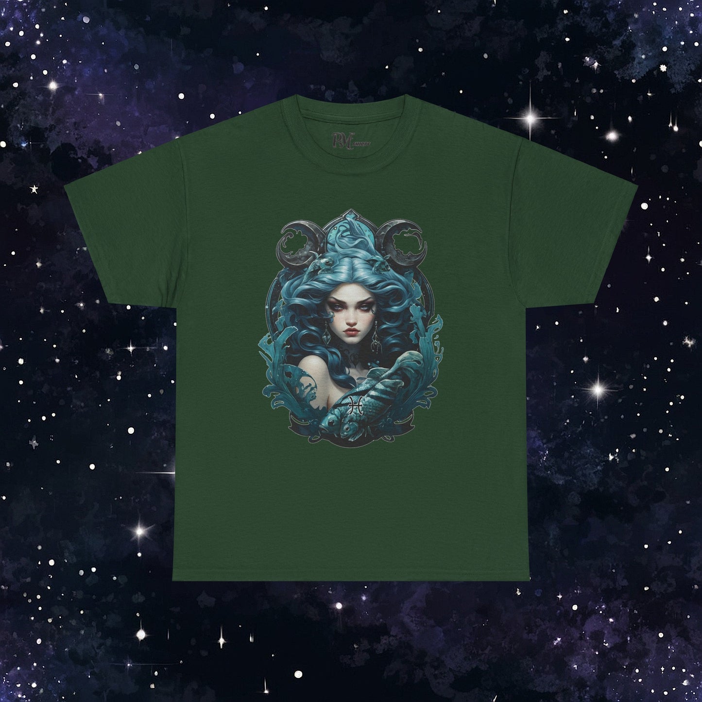 Gothic Pisces Zodiac T-Shirt: Dark Style Graphic Tee