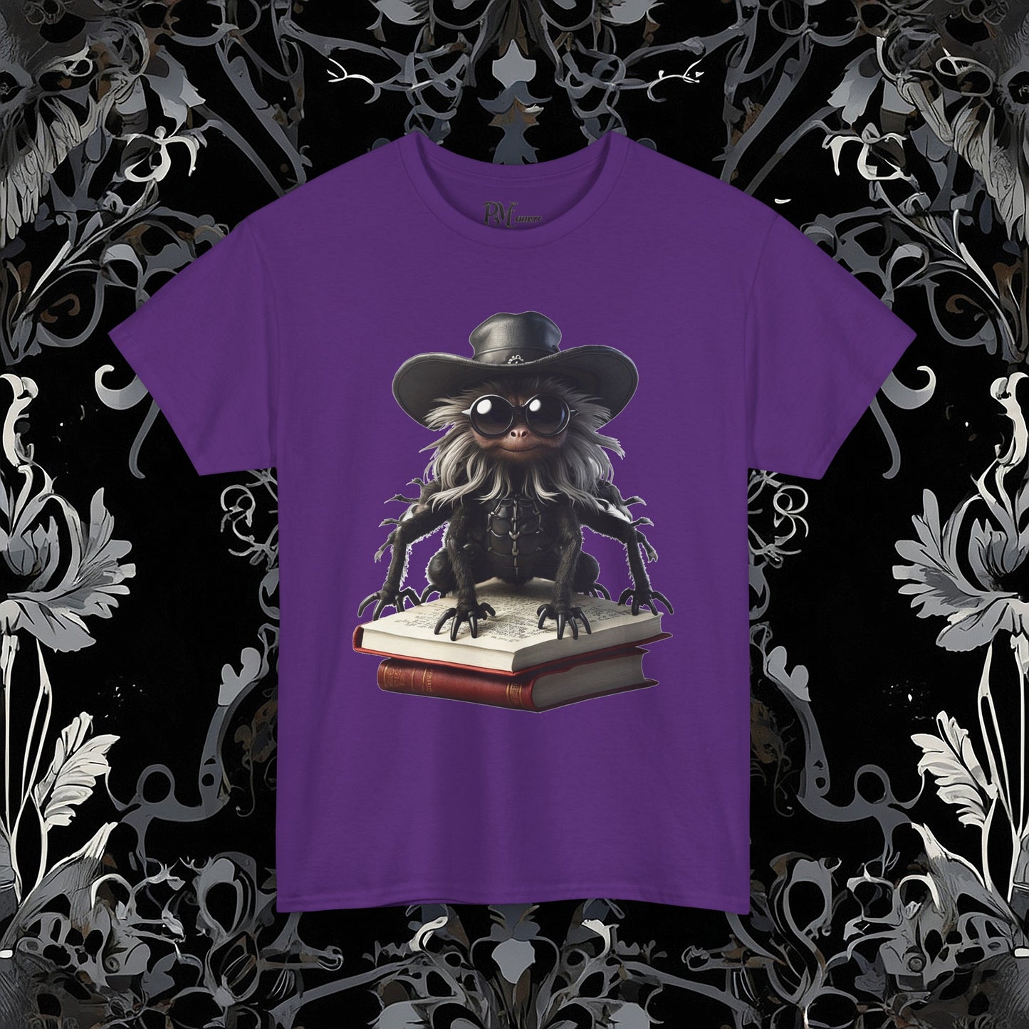 Goth Reading Spider T-Shirt | Dark Fantasy Tee