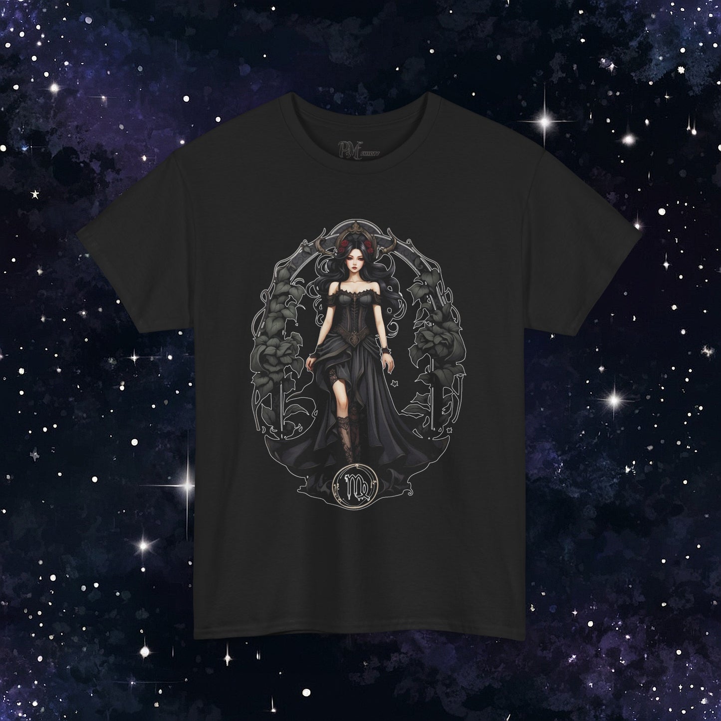 Gothic Virgo Zodiac T-Shirt: Dark Style Graphic Tee