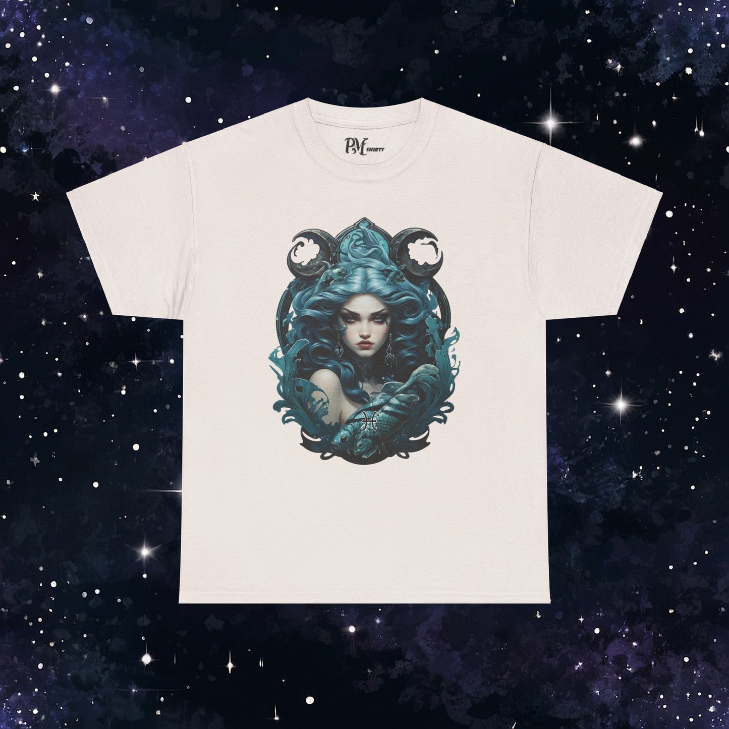 Gothic Pisces Zodiac T-Shirt: Dark Style Graphic Tee