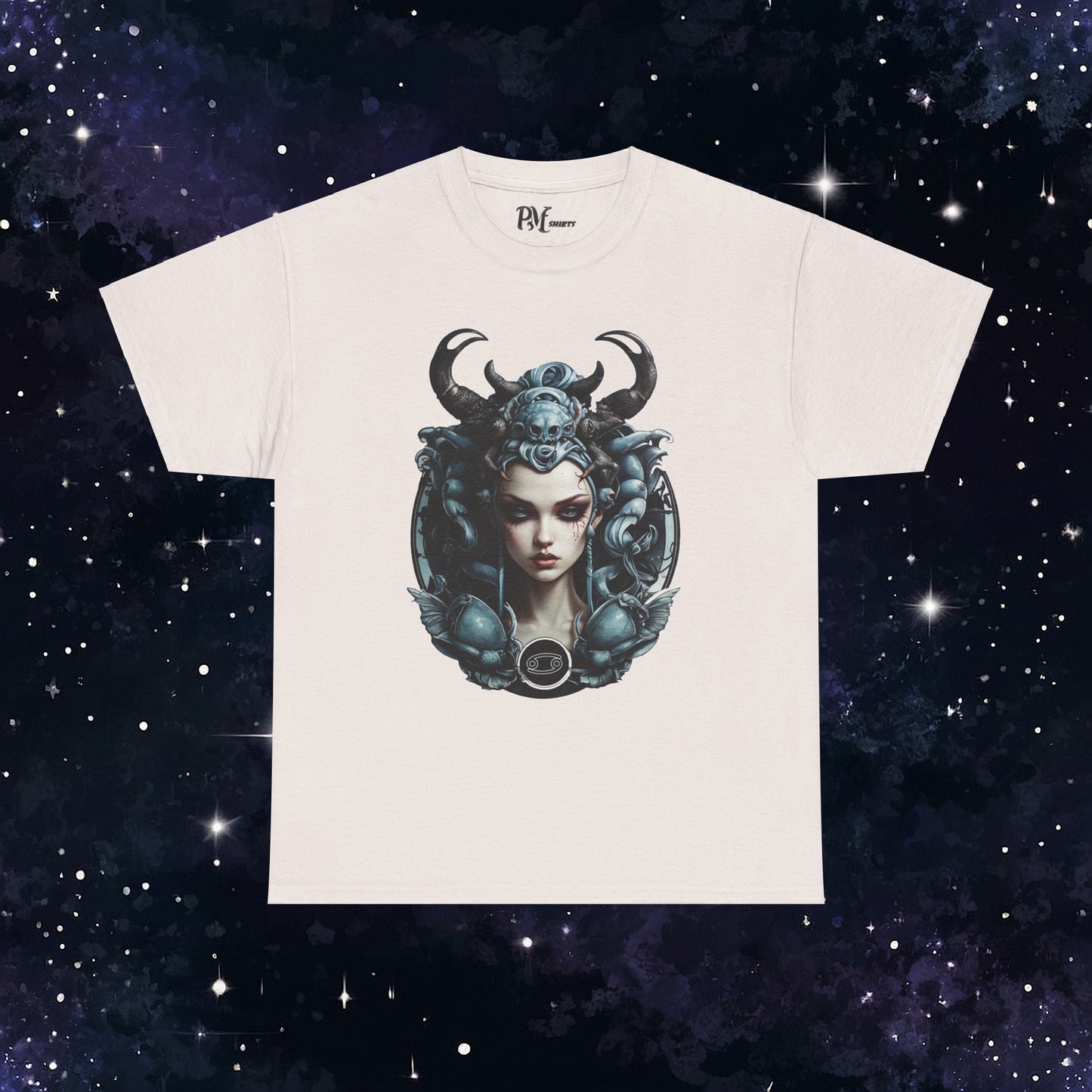 Gothic Cancer Zodiac T-Shirt - Dark Style with Symbol