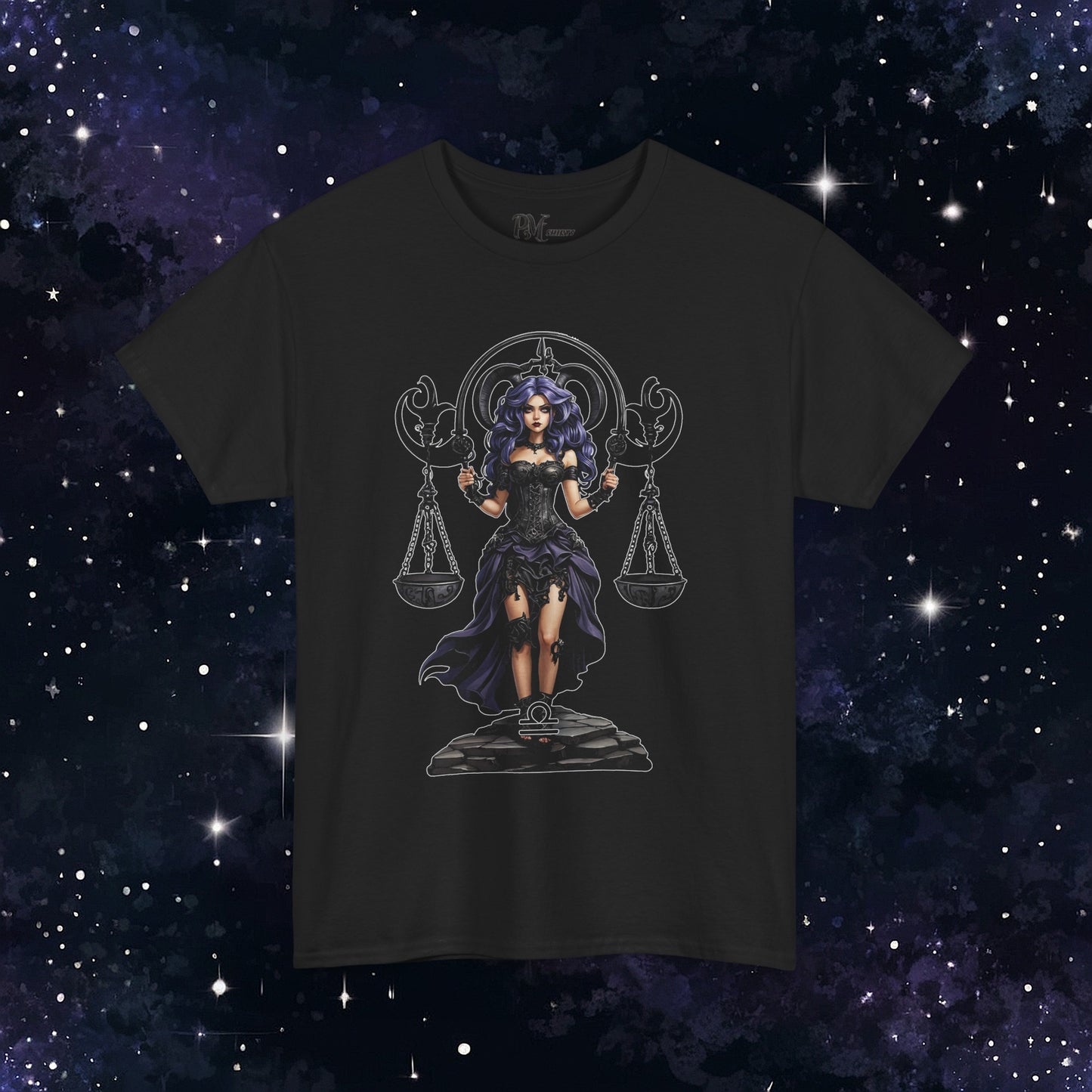 Gothic Libra Zodiac T-Shirt: Dark Style Graphic Tee