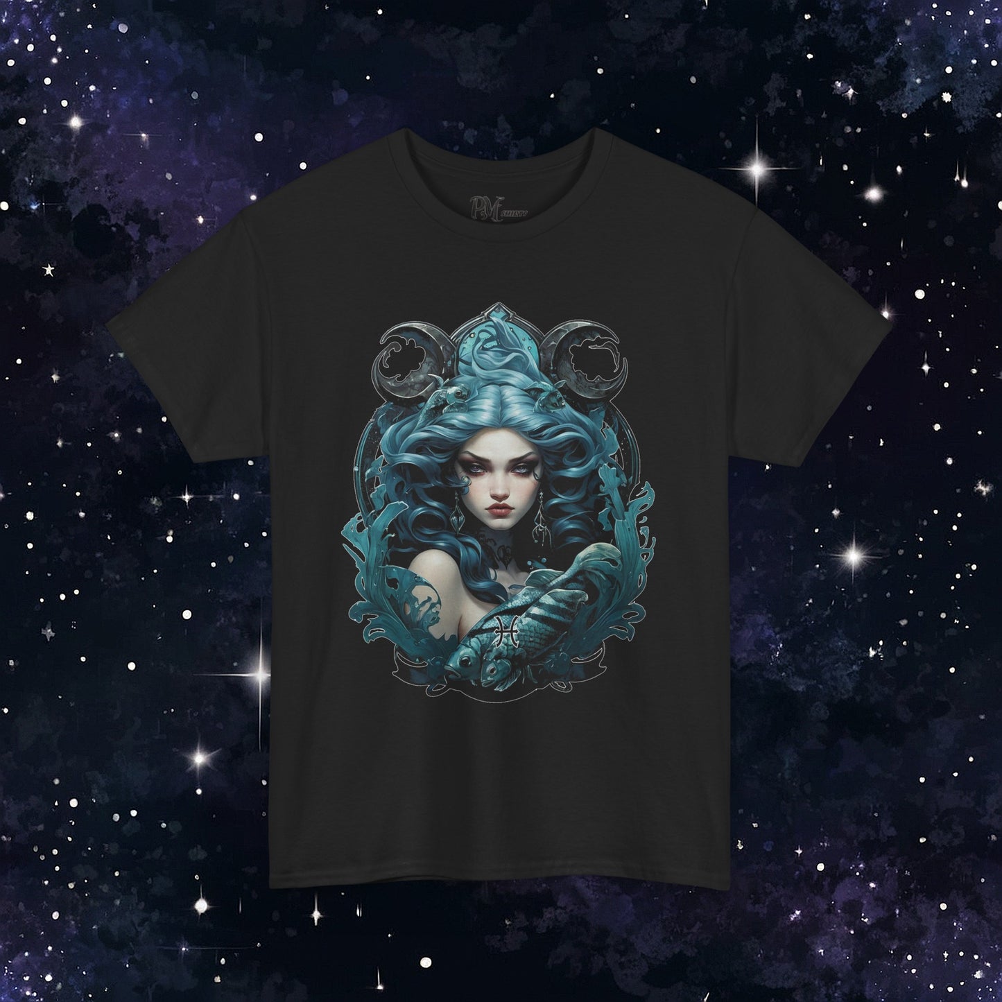 Gothic Pisces Zodiac T-Shirt: Dark Style Graphic Tee