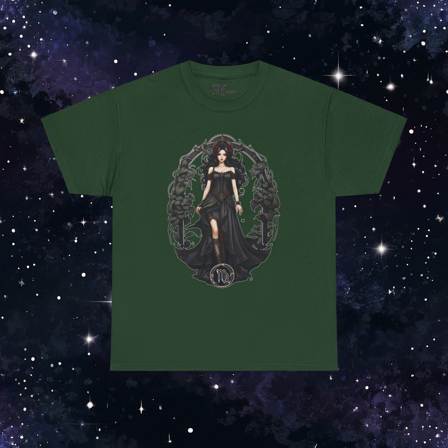 Gothic Virgo Zodiac T-Shirt: Dark Style Graphic Tee