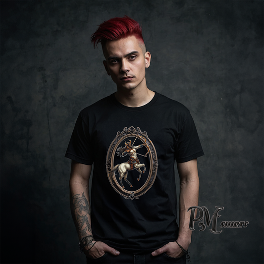 Gothic Sagittarius Zodiac T-Shirt: Dark Style Graphic Tee